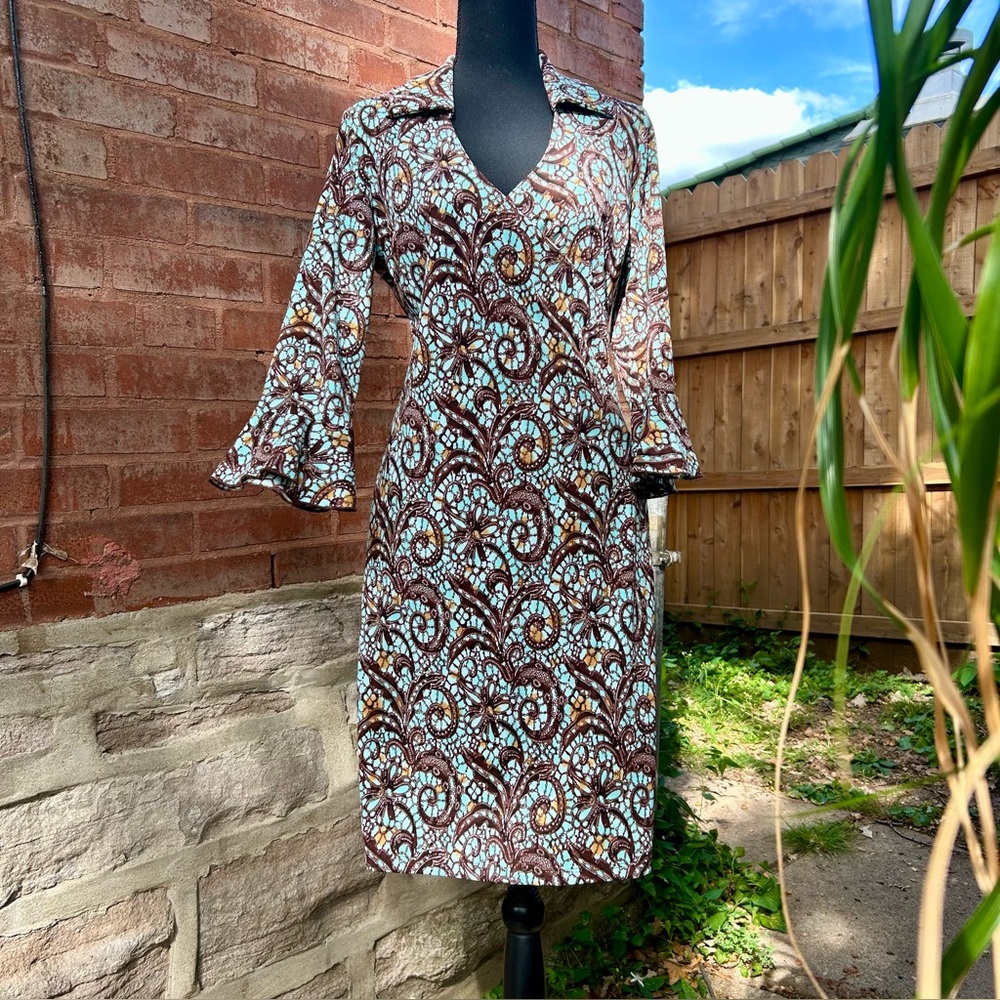 Paisley Collared Faux-Wrap